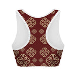 Celtic Knot Symbol Pattern Print Women's Sports Bra