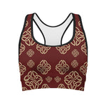 Celtic Knot Symbol Pattern Print Women's Sports Bra