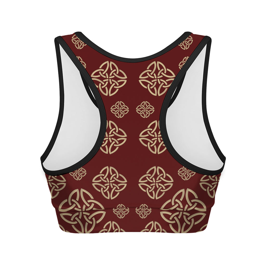Celtic Knot Symbol Pattern Print Women's Sports Bra