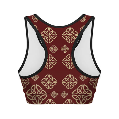 Celtic Knot Symbol Pattern Print Women's Sports Bra