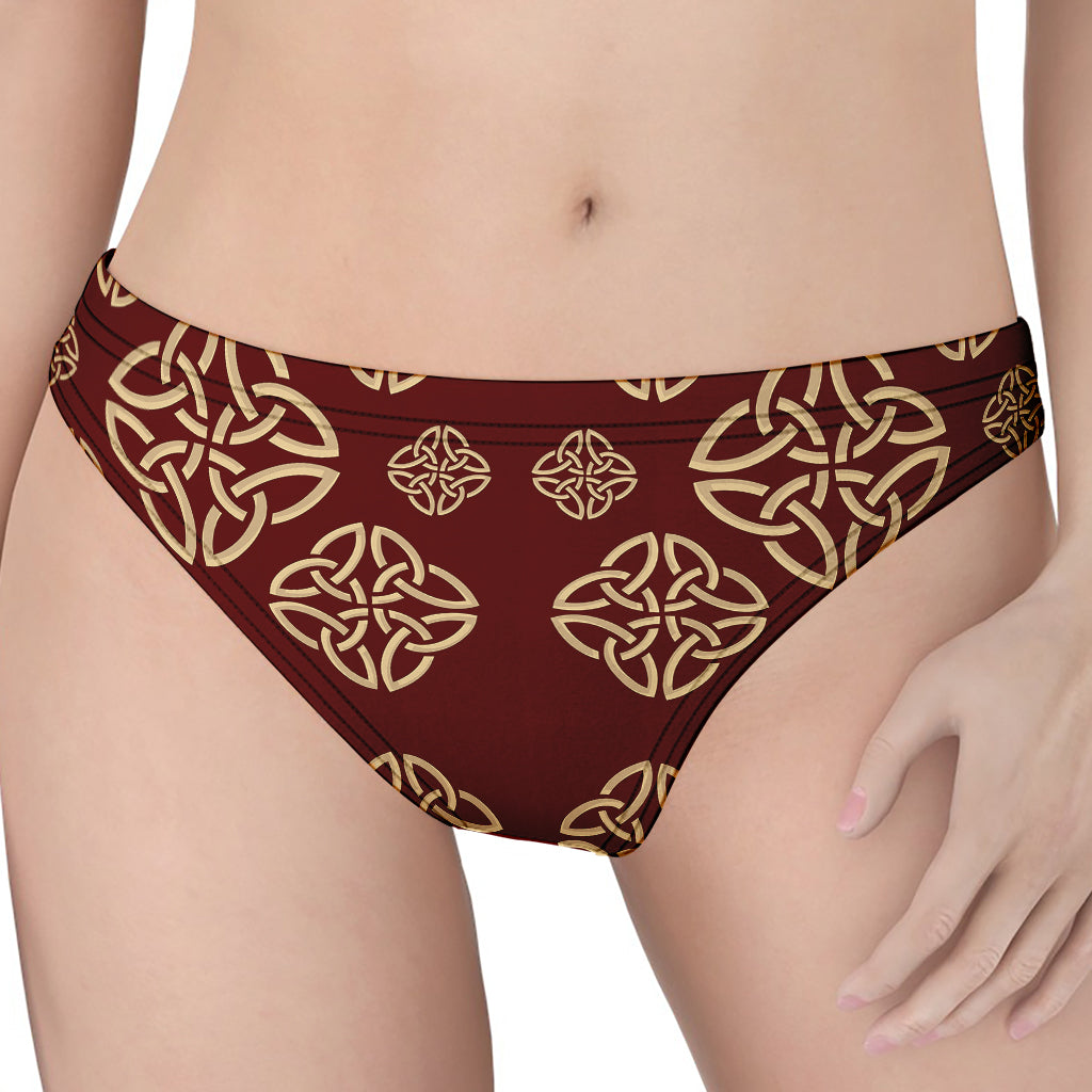 Celtic Knot Symbol Pattern Print Women's Thong