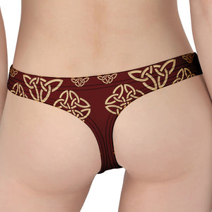 Celtic Knot Symbol Pattern Print Women's Thong