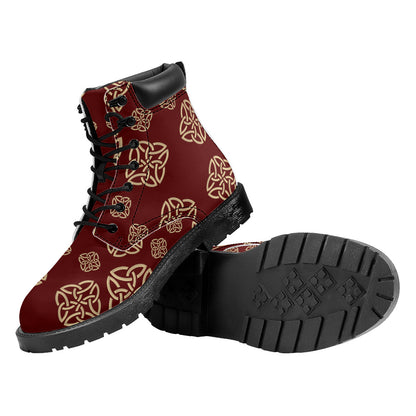 Celtic Knot Symbol Pattern Print Work Boots