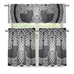 Celtic Knot Tree Of Life Print 3 Piece Kitchen Curtains