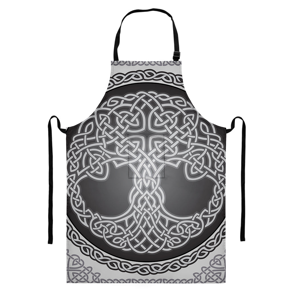 Celtic Knot Tree Of Life Print Bib Apron With Pocket