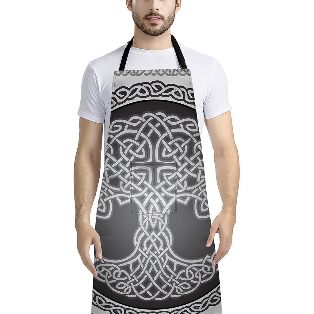 Celtic Knot Tree Of Life Print Bib Apron With Pocket