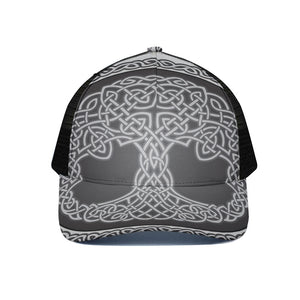 Celtic Knot Tree Of Life Print Black Mesh Trucker Cap