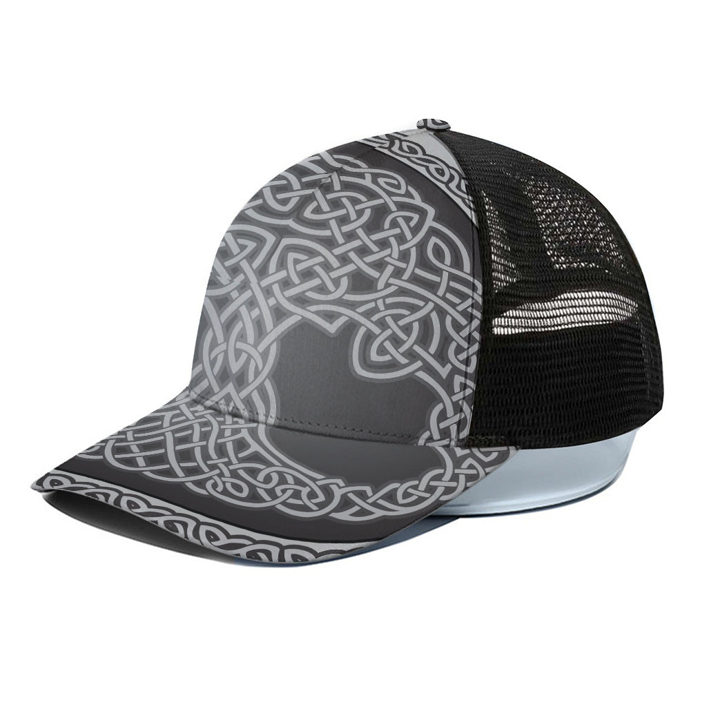 Celtic Knot Tree Of Life Print Black Mesh Trucker Cap