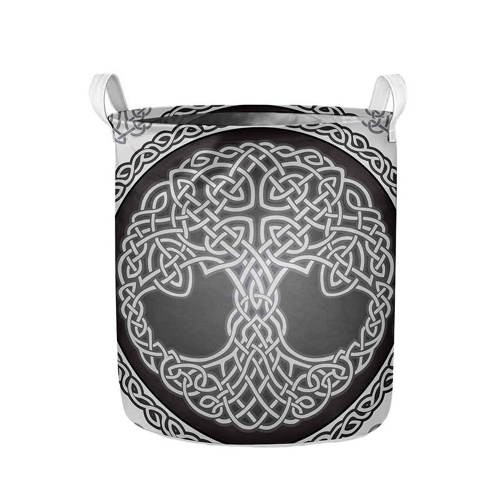 Celtic Knot Tree Of Life Print Collapsible Laundry Basket