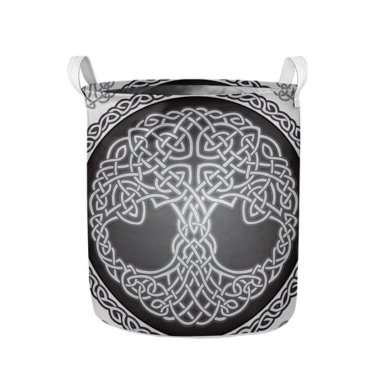 Celtic Knot Tree Of Life Print Collapsible Laundry Basket
