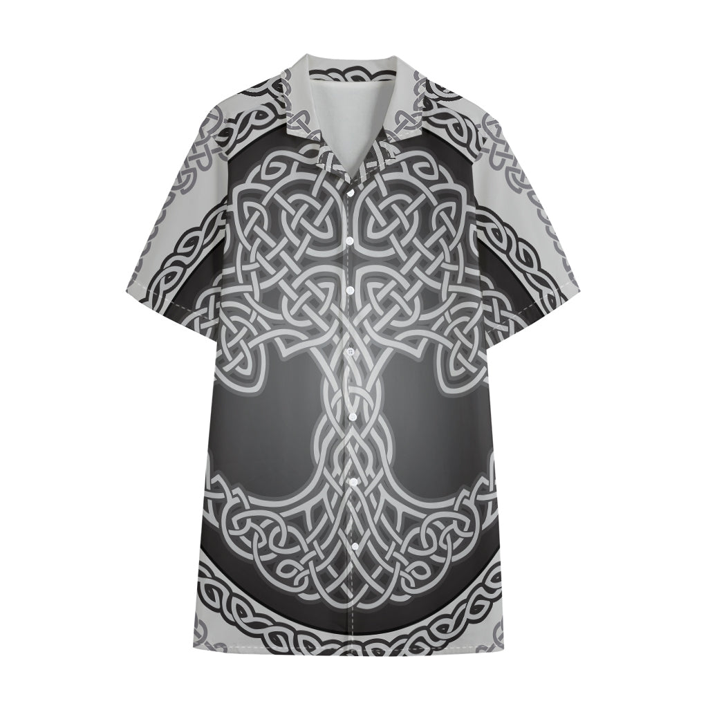 Celtic Knot Tree Of Life Print Cotton Hawaiian Shirt