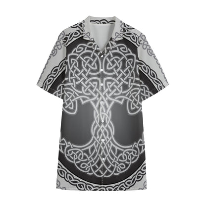 Celtic Knot Tree Of Life Print Cotton Hawaiian Shirt