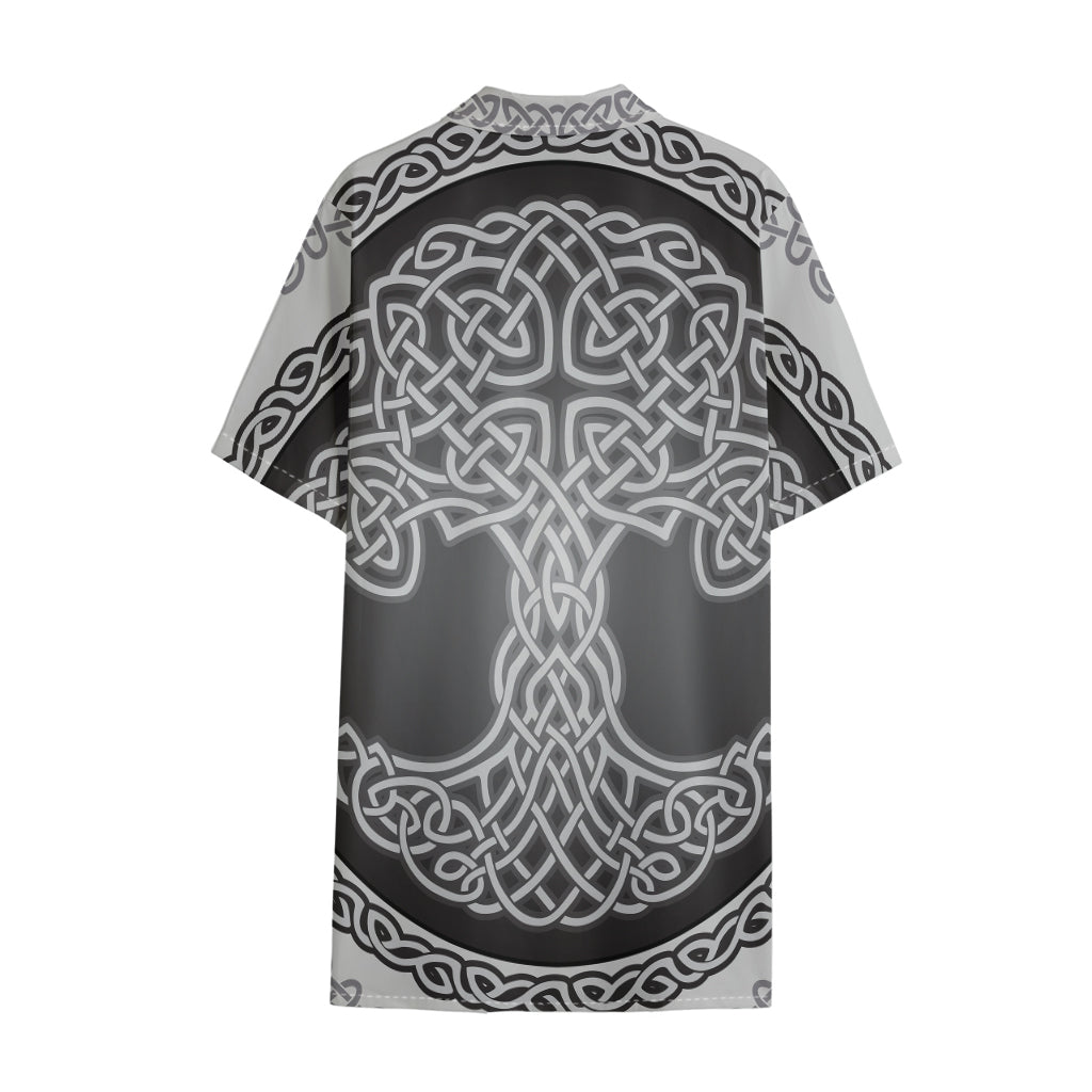 Celtic Knot Tree Of Life Print Cotton Hawaiian Shirt