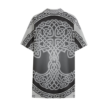 Celtic Knot Tree Of Life Print Cotton Hawaiian Shirt