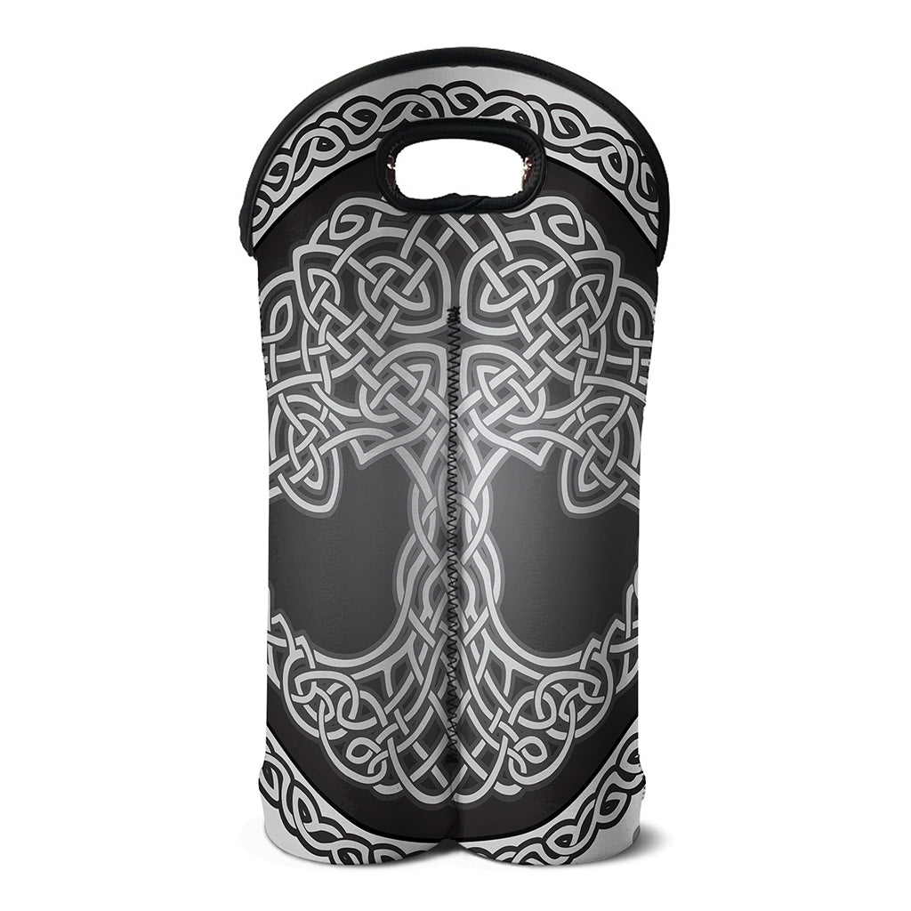 Celtic Knot Tree Of Life Print Double Neoprene Wine Tote