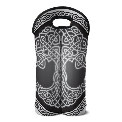 Celtic Knot Tree Of Life Print Double Neoprene Wine Tote