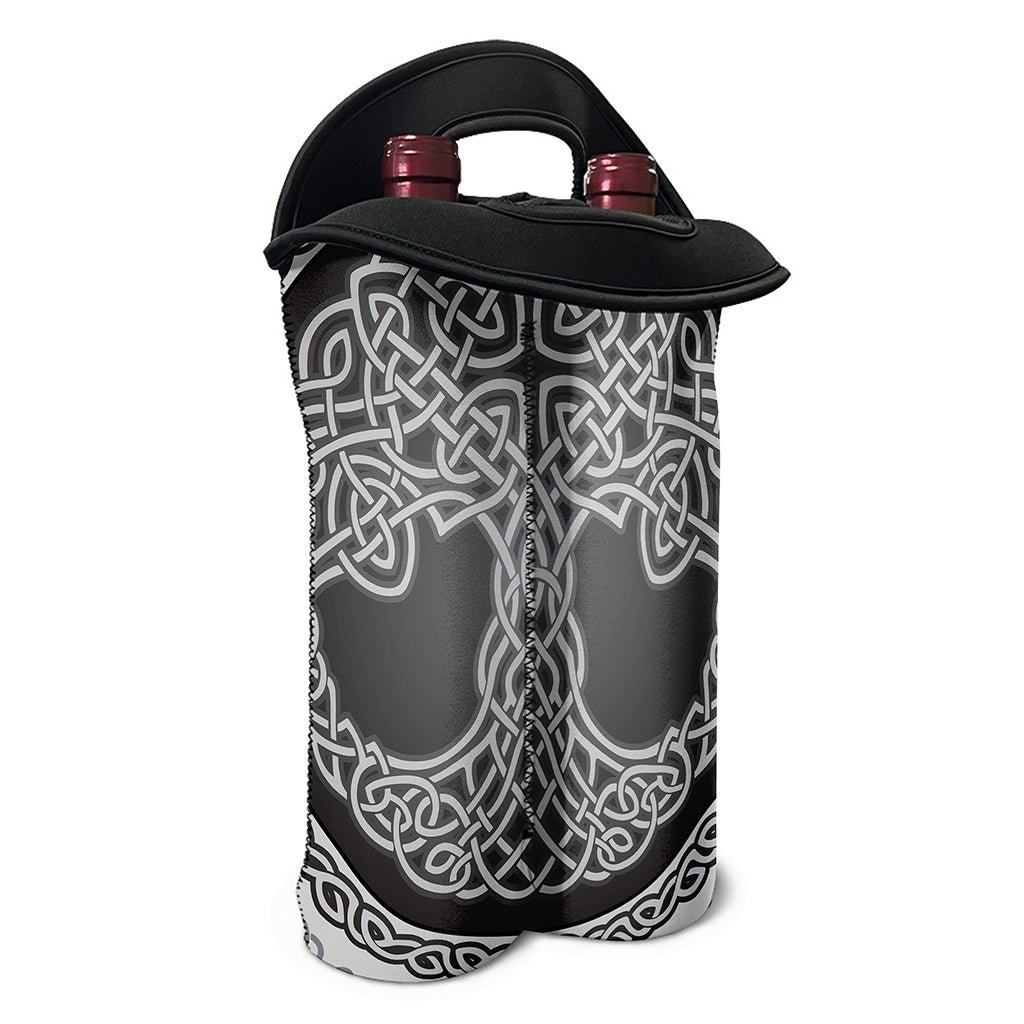 Celtic Knot Tree Of Life Print Double Neoprene Wine Tote