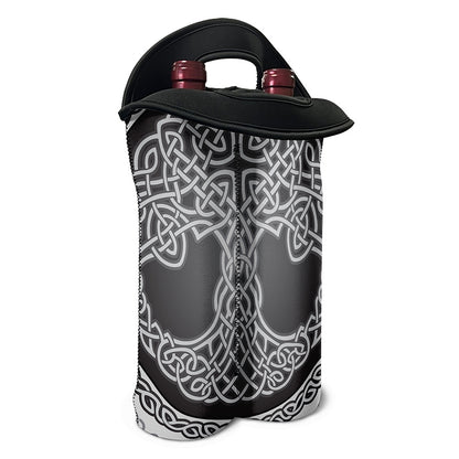Celtic Knot Tree Of Life Print Double Neoprene Wine Tote