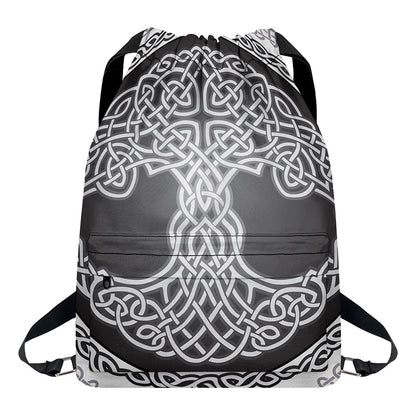 Celtic Knot Tree Of Life Print Drawstring Backpack