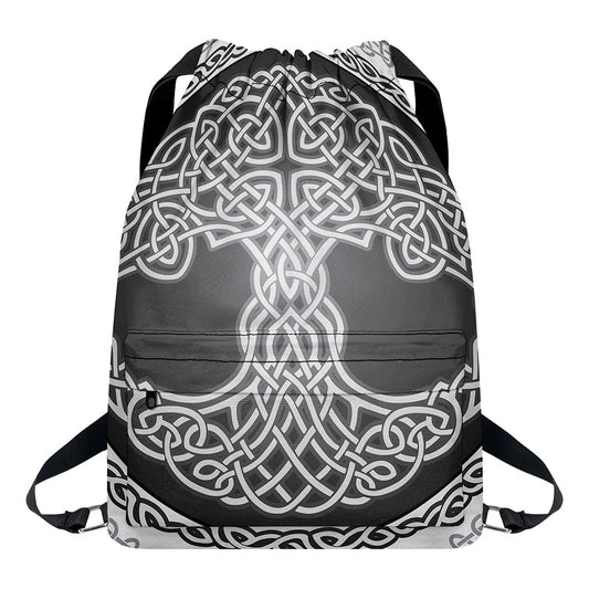 Celtic Knot Tree Of Life Print Drawstring Backpack