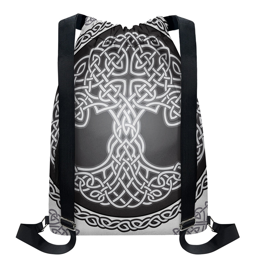 Celtic Knot Tree Of Life Print Drawstring Backpack