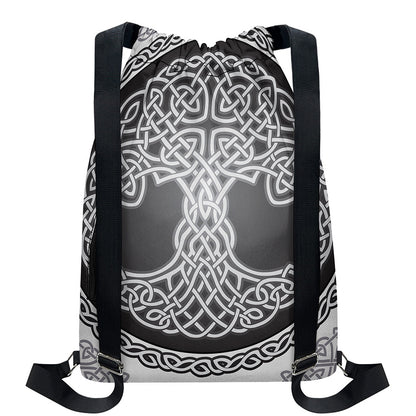 Celtic Knot Tree Of Life Print Drawstring Backpack
