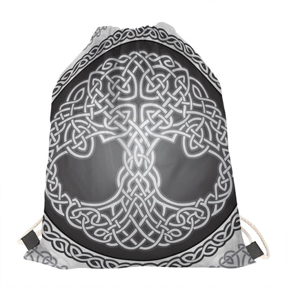 Celtic Knot Tree Of Life Print Drawstring Bag