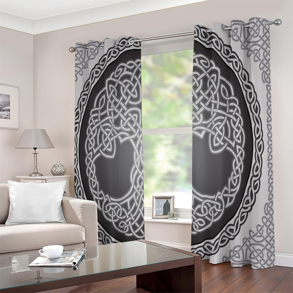 Celtic Knot Tree Of Life Print Extra Wide Grommet Curtains