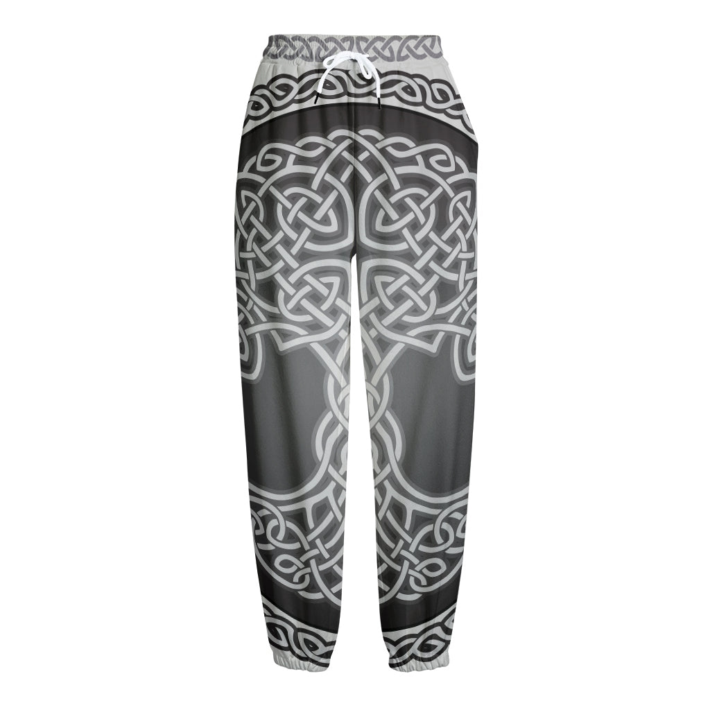 Celtic Knot Tree Of Life Print Fleece Lined Knit Pants