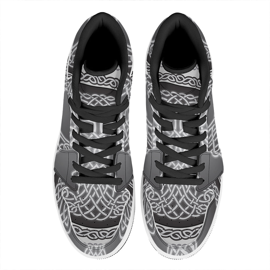 Celtic Knot Tree Of Life Print High Top Leather Sneakers