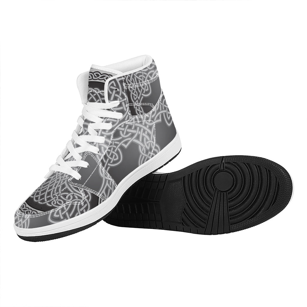 Celtic Knot Tree Of Life Print High Top Leather Sneakers