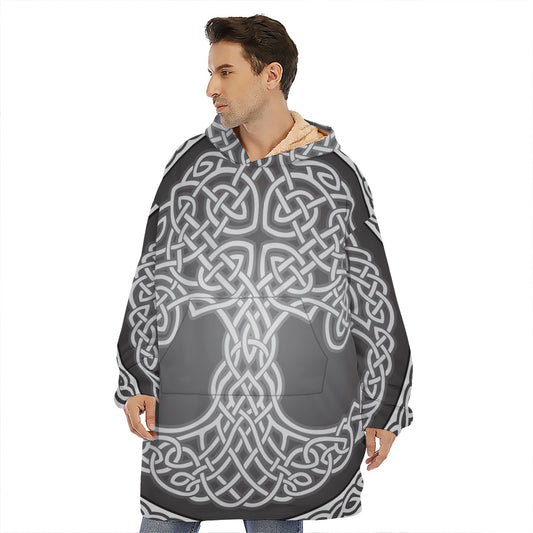 Celtic Knot Tree Of Life Print Hoodie Blanket