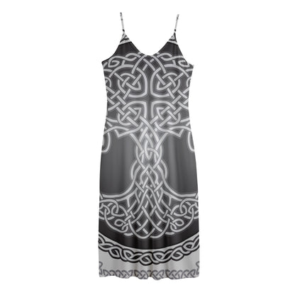 Celtic Knot Tree Of Life Print Jersey Midi Cami Dress