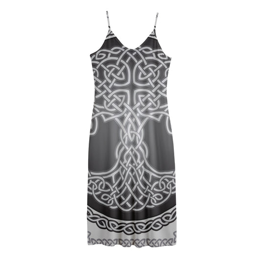 Celtic Knot Tree Of Life Print Jersey Midi Cami Dress