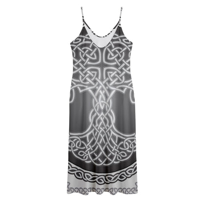 Celtic Knot Tree Of Life Print Jersey Midi Cami Dress