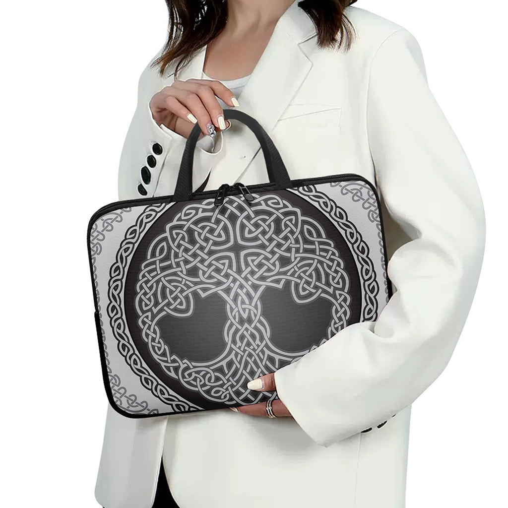 Celtic Knot Tree Of Life Print Laptop Sleeve With Handle