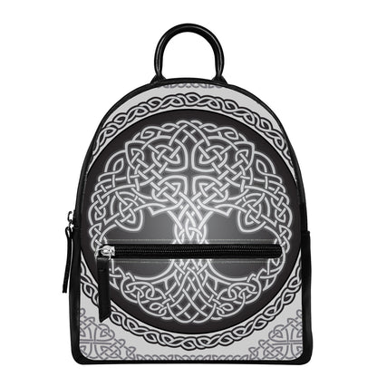 Celtic Knot Tree Of Life Print Leather Backpack