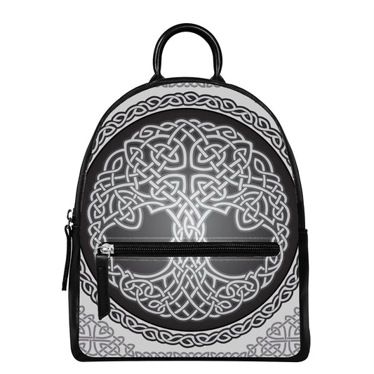 Celtic Knot Tree Of Life Print Leather Backpack