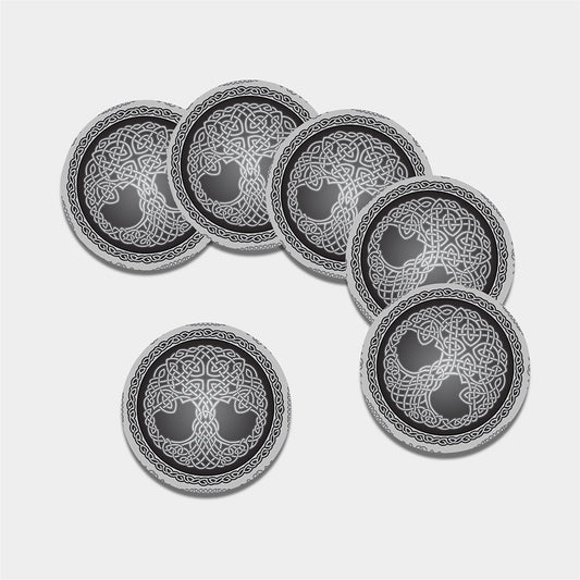 Celtic Knot Tree Of Life Print Leather Coaster Set