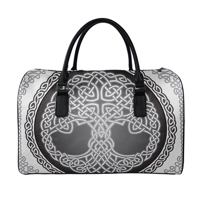 Celtic Knot Tree Of Life Print Leather Duffle Bag