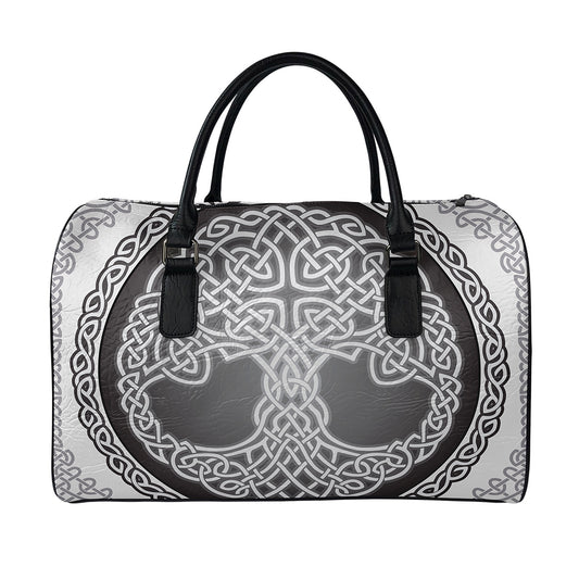 Celtic Knot Tree Of Life Print Leather Duffle Bag