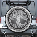 Celtic Knot Tree Of Life Print Leather Spare Tire Cover
