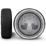 Celtic Knot Tree Of Life Print Leather Spare Tire Cover