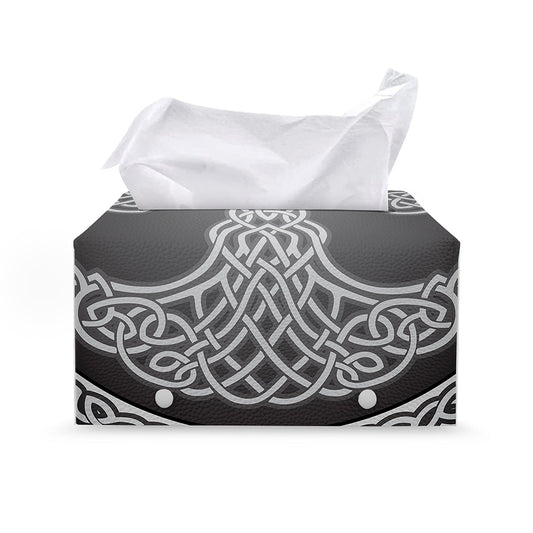 Celtic Knot Tree Of Life Print Leather Tissue Box Cover