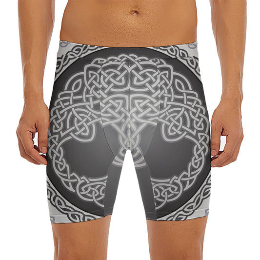 Celtic Knot Tree Of Life Print Men's Long Boxer Briefs