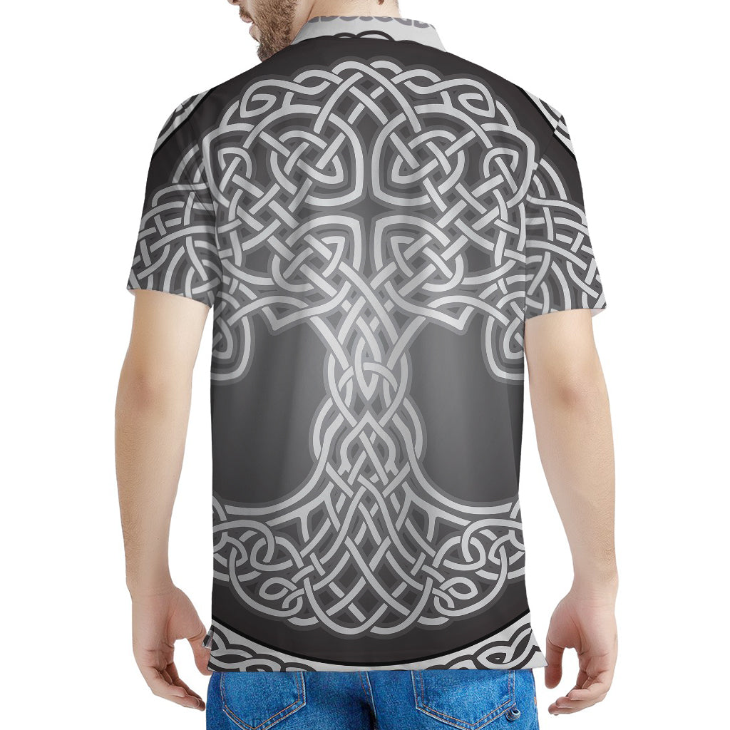 Celtic Knot Tree Of Life Print Men's Polo Shirt