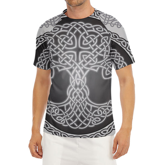 Celtic Knot Tree Of Life Print Men's Short Sleeve Rash Guard