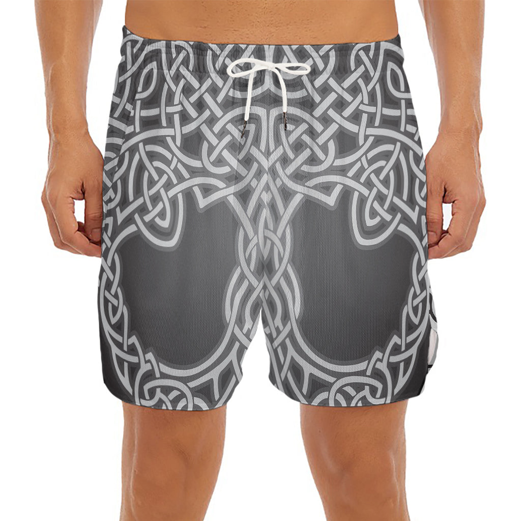 Celtic Knot Tree Of Life Print Men's Split Running Shorts