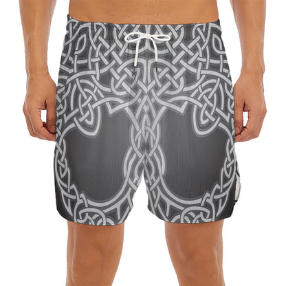 Celtic Knot Tree Of Life Print Men's Split Running Shorts