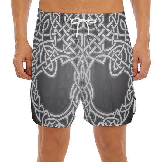 Celtic Knot Tree Of Life Print Men's Split Running Shorts